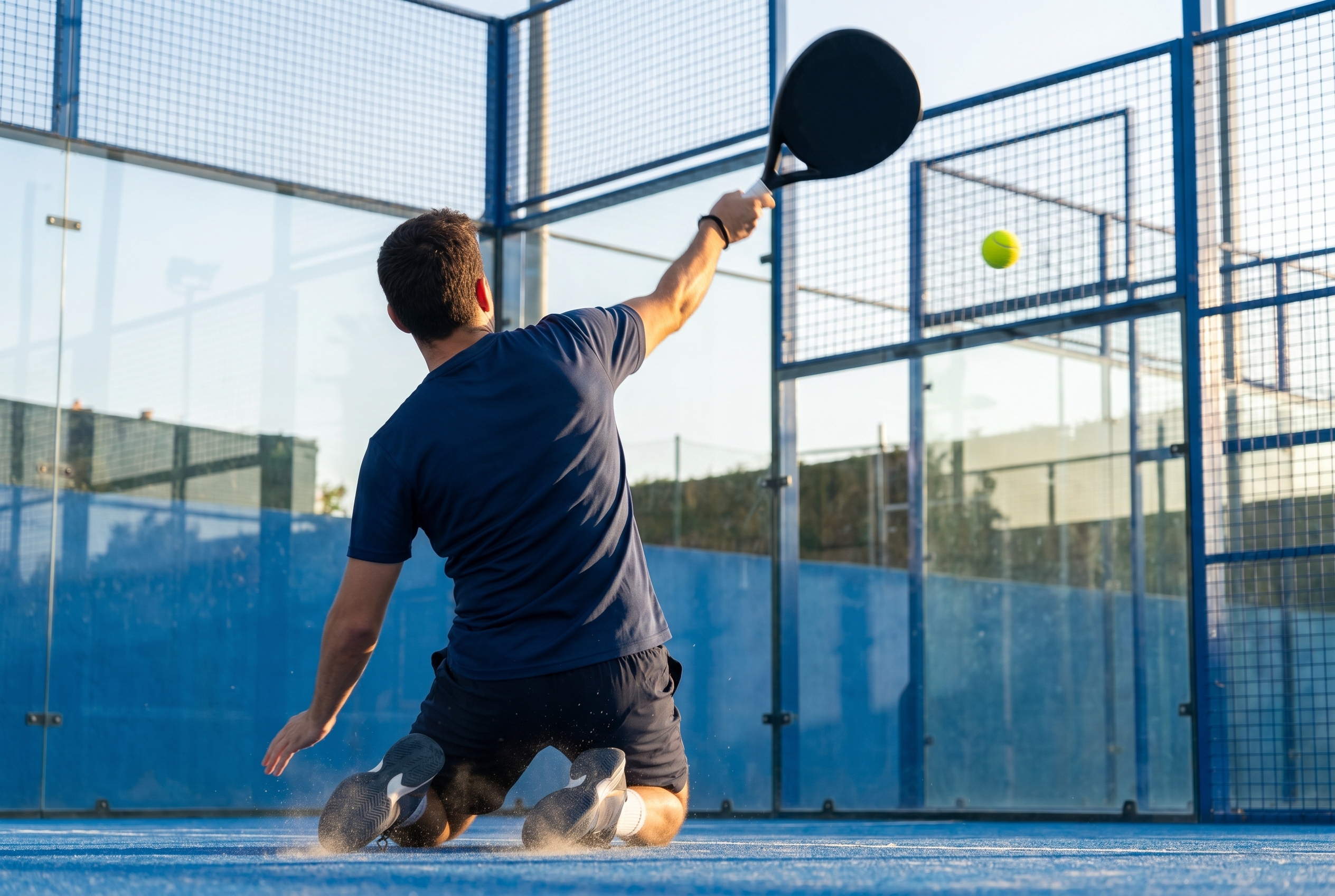 Padelspieler beim kraftvollen Overhead-Smash – Spielstil Power
