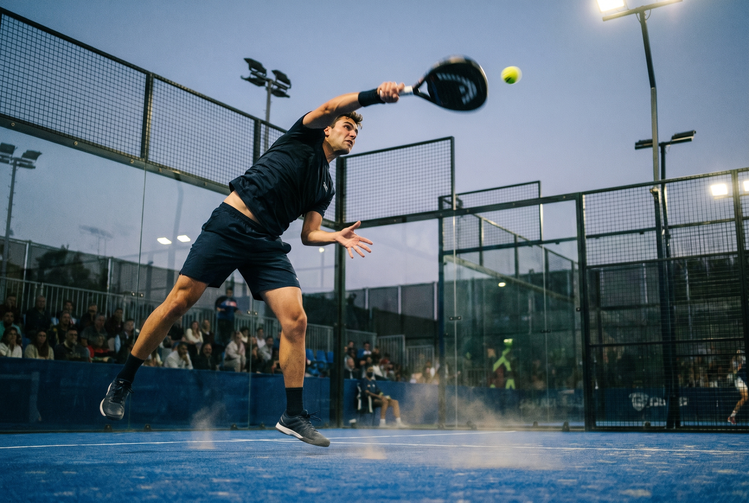 Padelspieler beim Power-Smash – Fortgeschrittene Technik