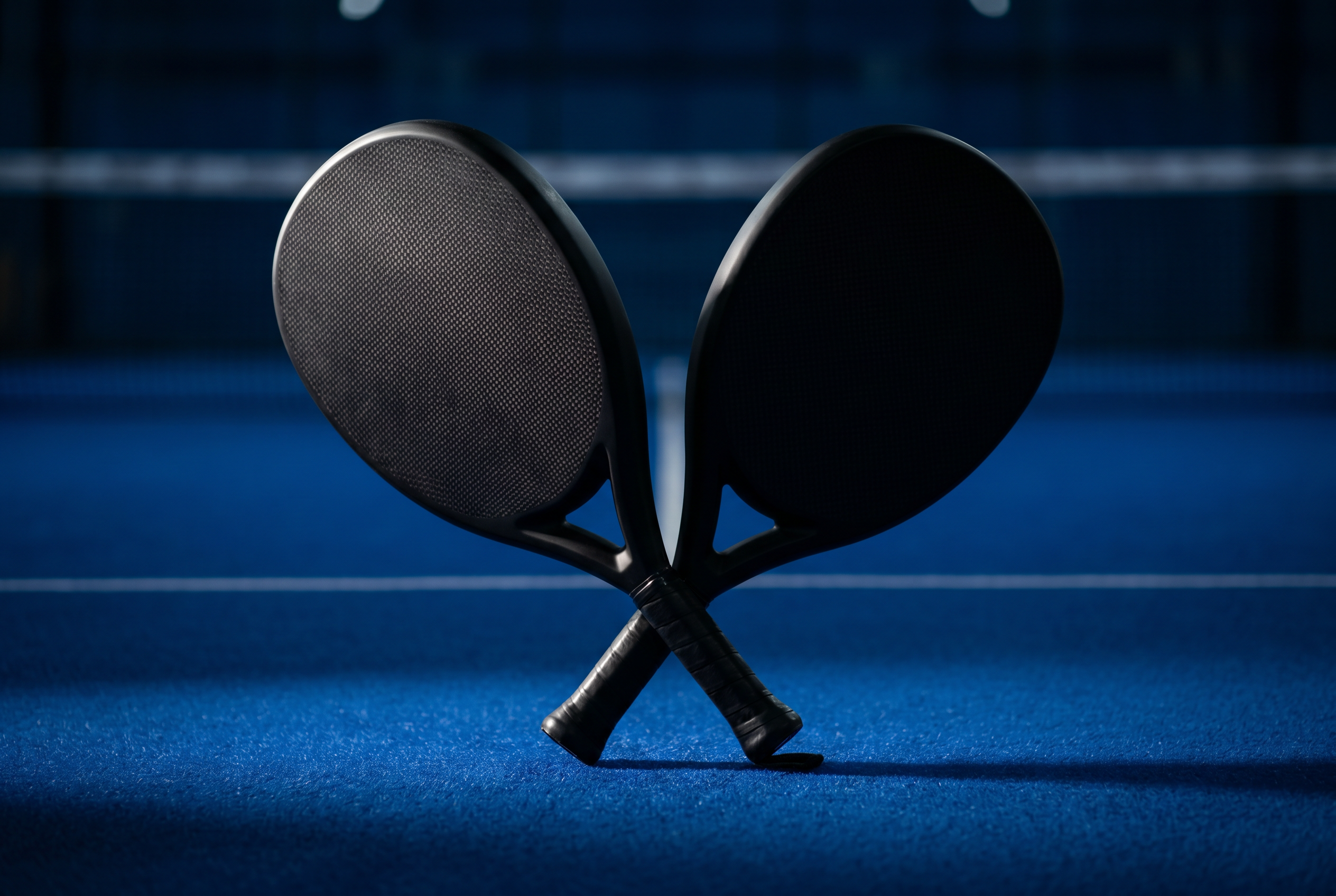 Zwei Profi-Padel-Schläger gekreuzt – Auswahl ohne Kompromisse