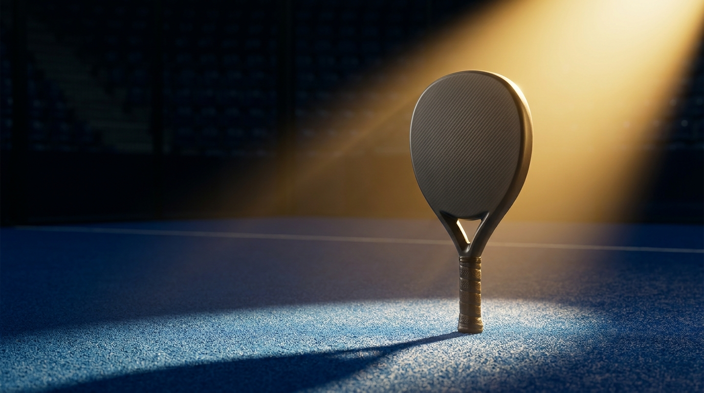 Einzelner Padelschläger im Spotlight – Angebot