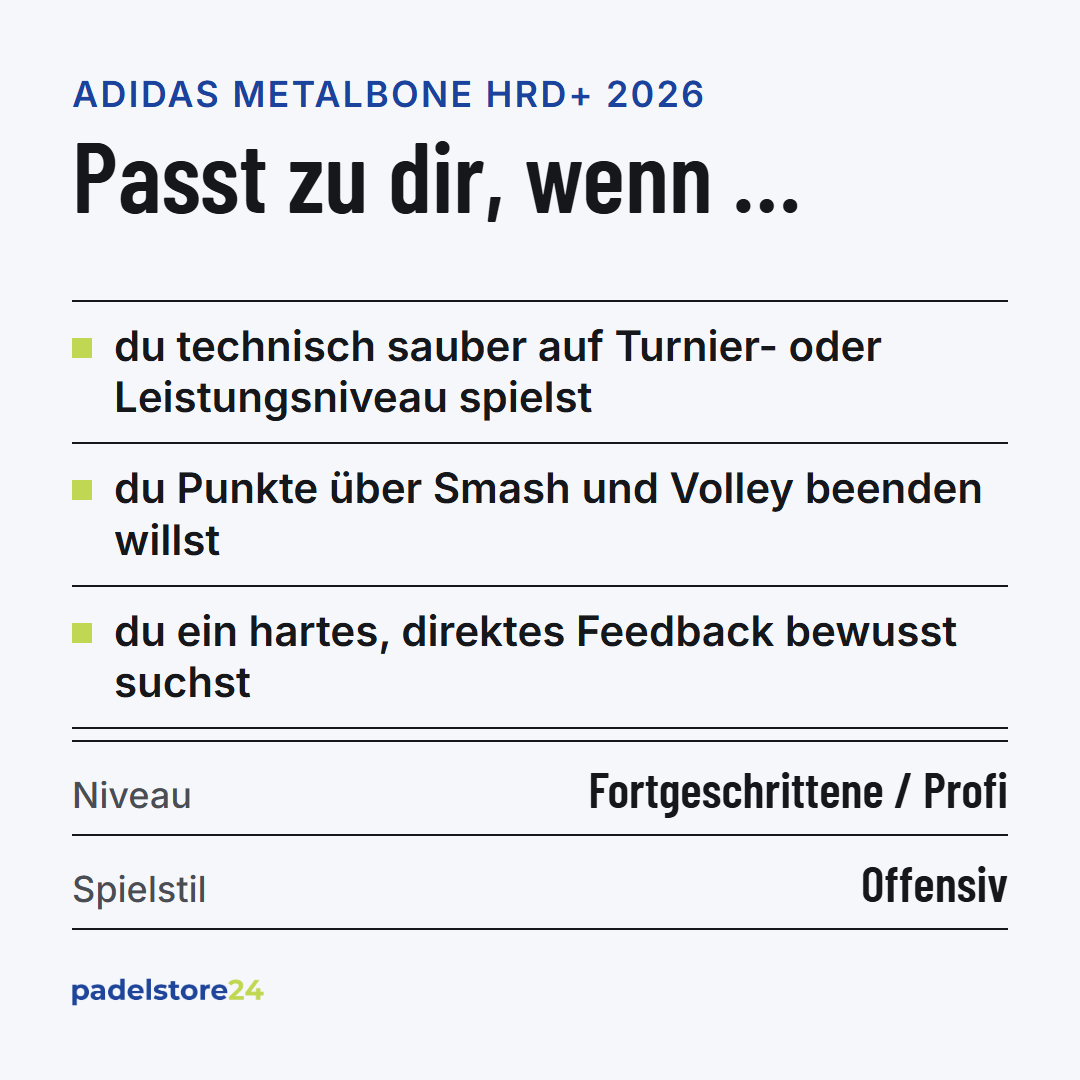 Adidas Metalbone HRD+ 2026 – Zielgruppe und Spielertyp
