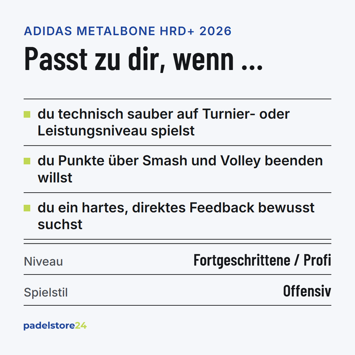Adidas Metalbone HRD+ 2026 – Zielgruppe und Spielertyp