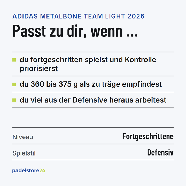 Adidas Metalbone Team Light 2026 – Zielgruppe und Spielertyp