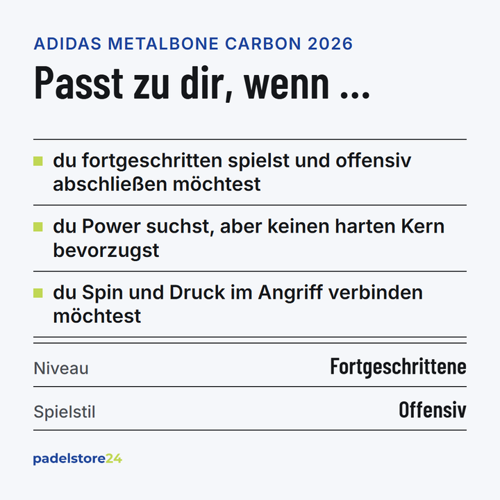 Adidas Metalbone Carbon 2026 – Zielgruppe und Spielertyp