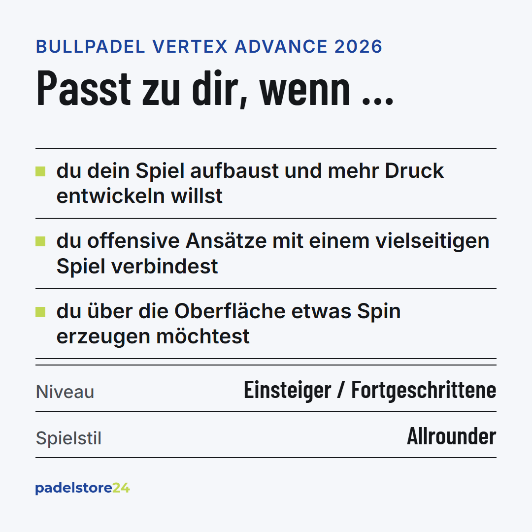 Bullpadel Vertex Advance 2026 – Zielgruppe und Spielertyp