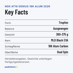 NOX AT10 Genius 18K Alum 2026 – Schlägerform, Balance, Gewicht und Materialien