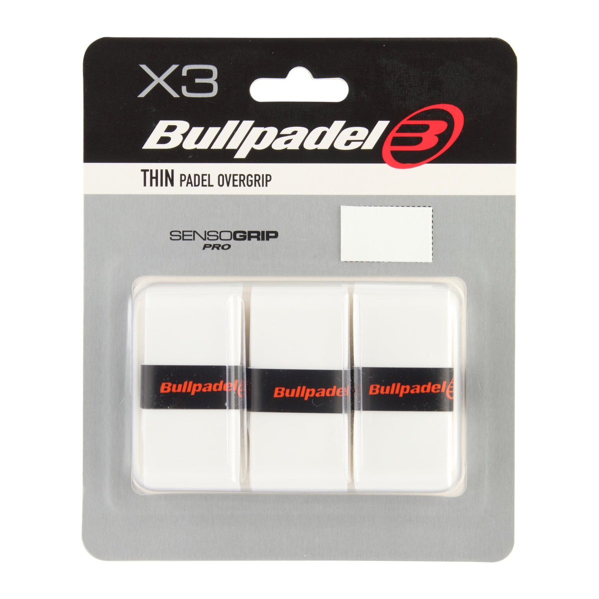 Bullpadel GB-1603 Thin Overgrip Weiß 3er-Pack – Verpackung