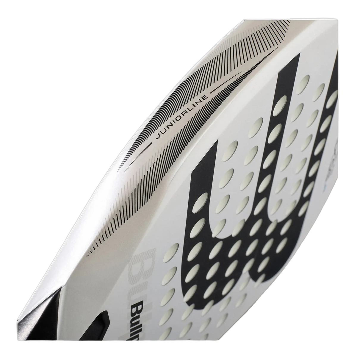 Design-Detail mit Markenlogo am Bullpadel Vertex JR Boy 2026