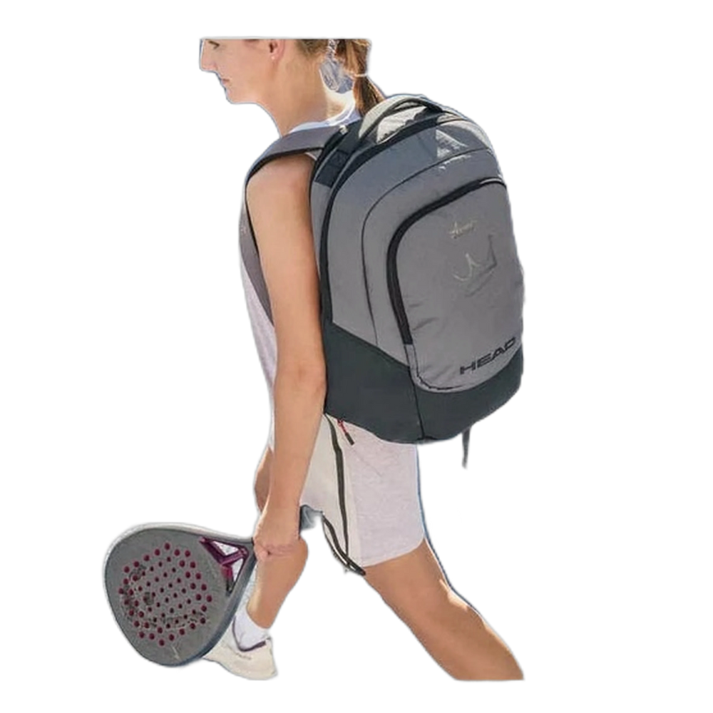 HEAD Coello Pro X Padelrucksack 30L Dunkelgrau, seitlich getragen