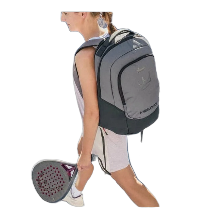 HEAD Coello Pro X Padelrucksack 30L Dunkelgrau, seitlich getragen