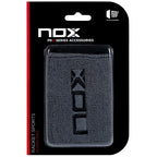 NOX Schweißbänder Grau mit schwarzem Logo, 2er-Pack