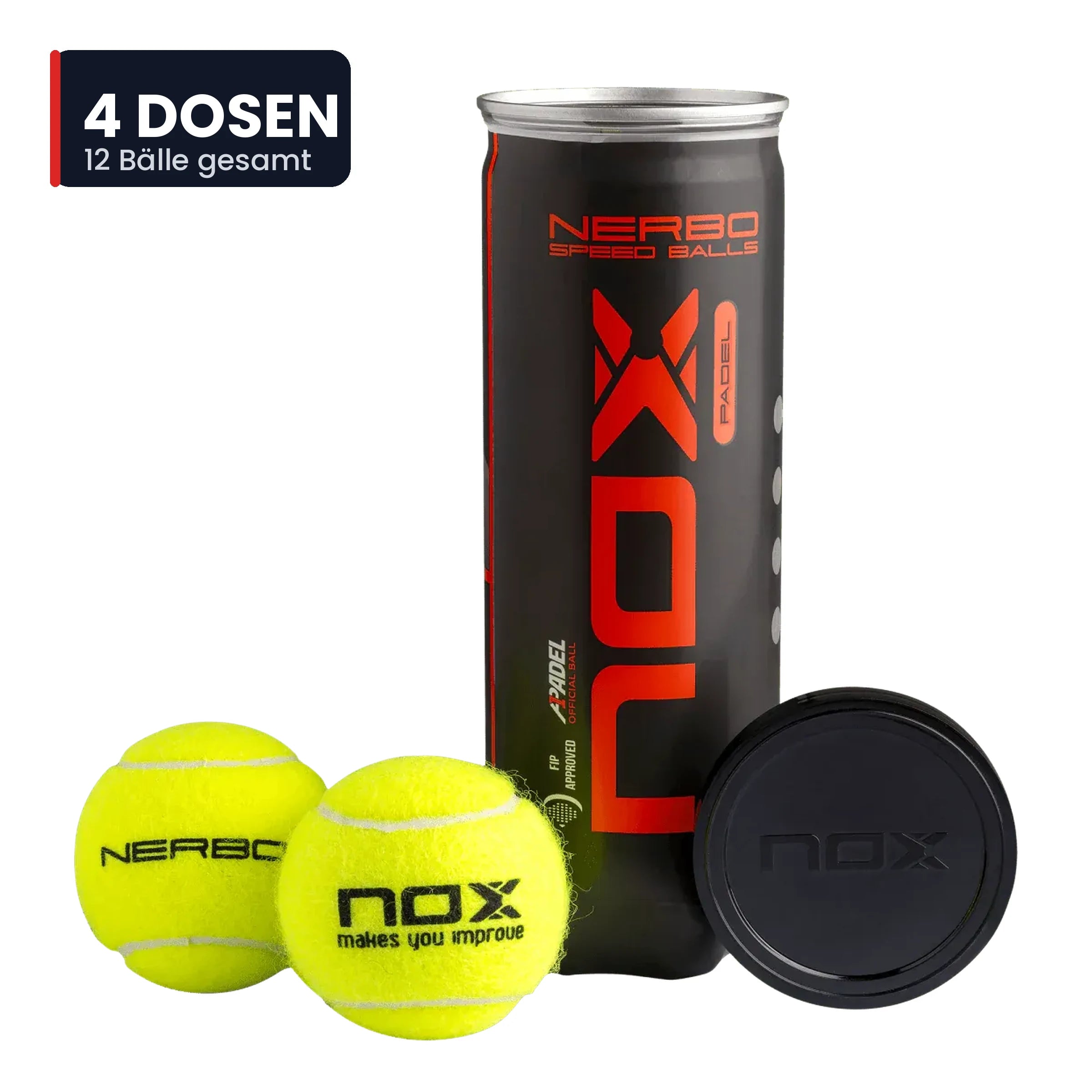 NOX NERBO Padelbälle (4 Dosen / 12 Bälle)