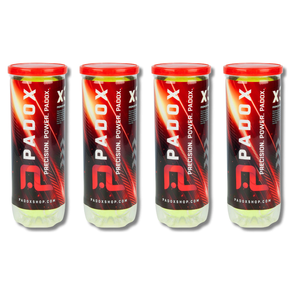 PADOX Padelbälle Gelb – 4 Dosen mit insgesamt 12 Bällen